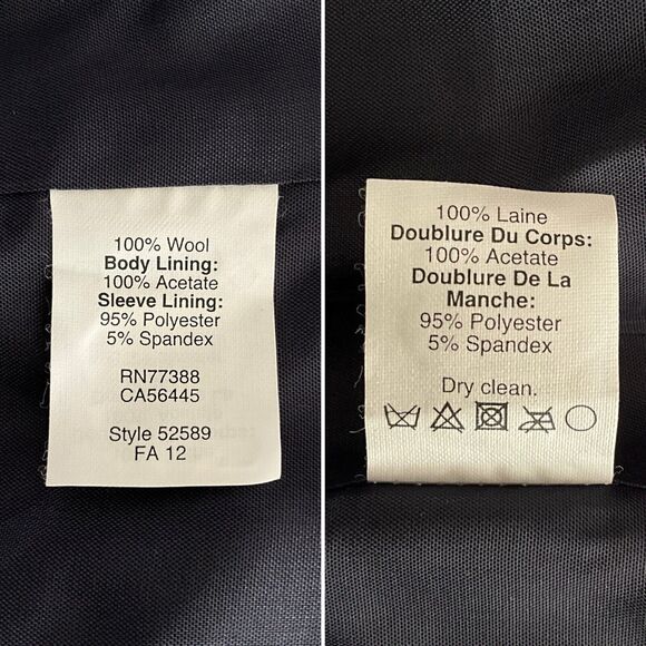 100% Wool Schoolboy Blazer J. Crew Blue Long Sleeve Gold Buttons 2P - Picture 11 of 14